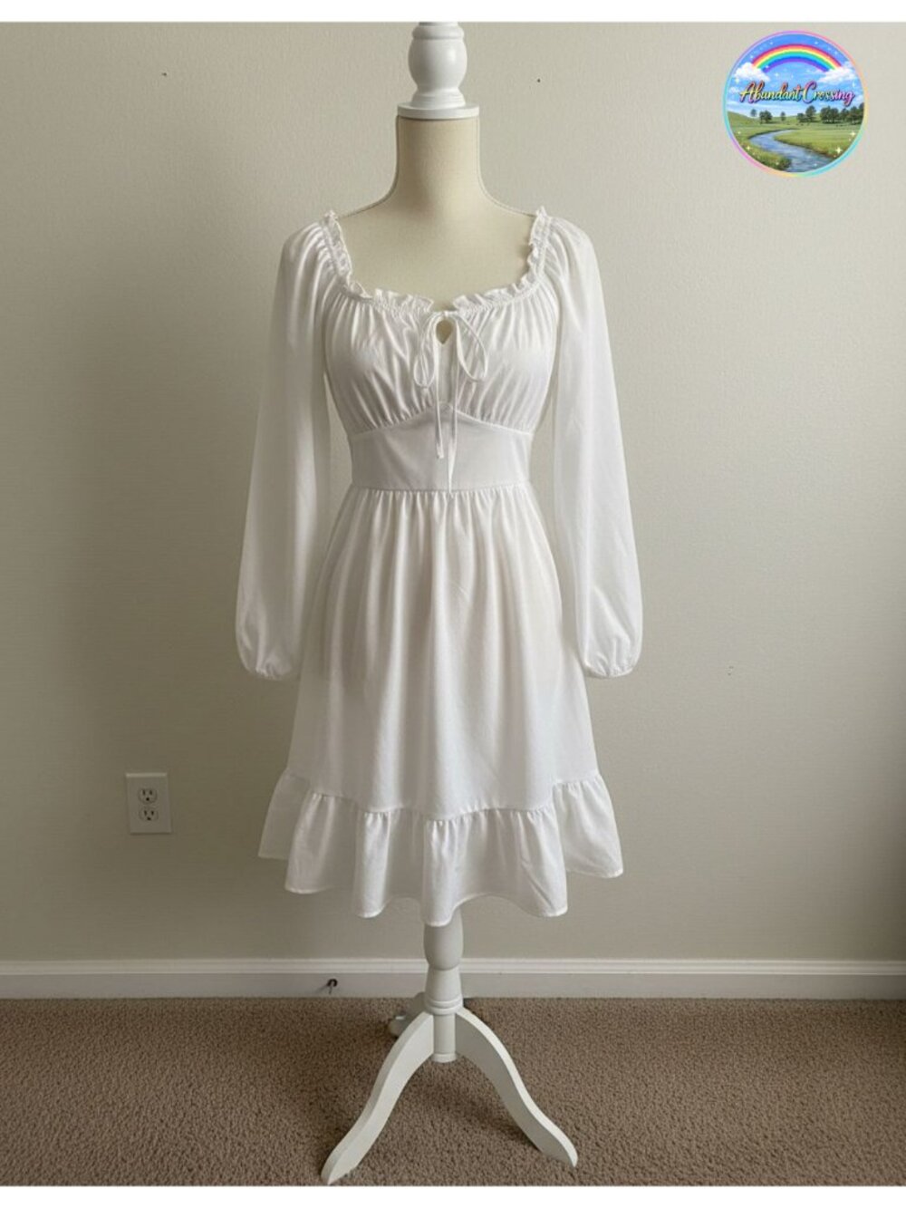 Renaissance Corset Mini Dress Long Sleeve Smocked Off Shoulder Cottagecore